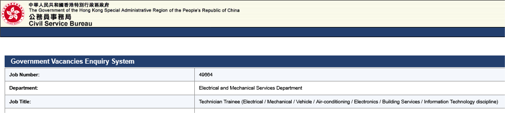 Technician Trainee Recruitment